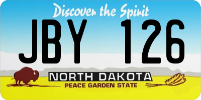ND license plate JBY126