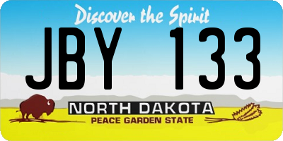 ND license plate JBY133