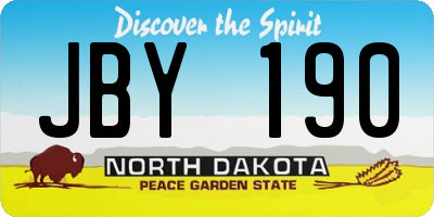 ND license plate JBY190