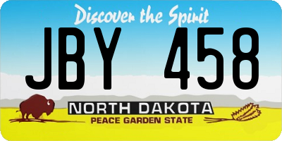 ND license plate JBY458