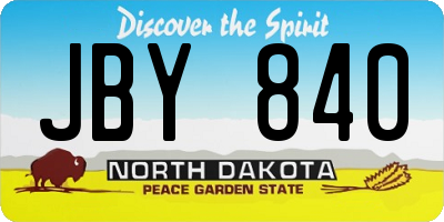 ND license plate JBY840