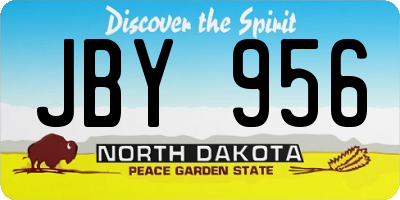 ND license plate JBY956