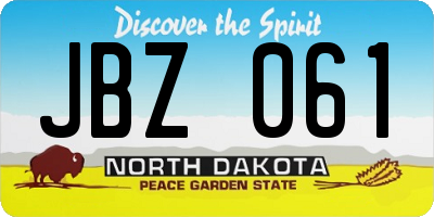 ND license plate JBZ061