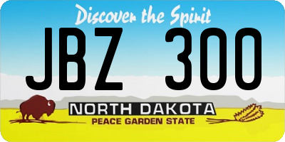 ND license plate JBZ300