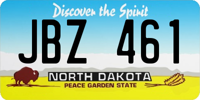 ND license plate JBZ461