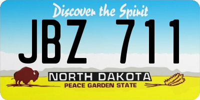 ND license plate JBZ711