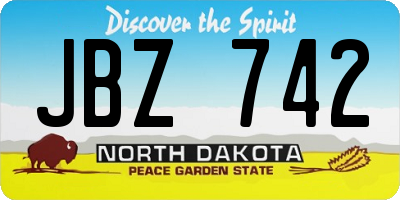 ND license plate JBZ742