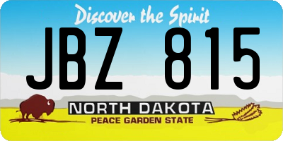 ND license plate JBZ815
