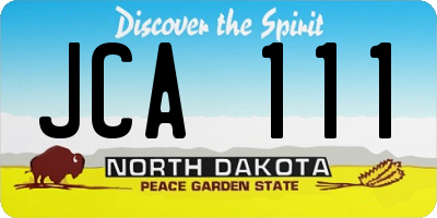ND license plate JCA111