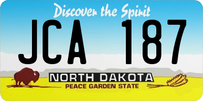 ND license plate JCA187