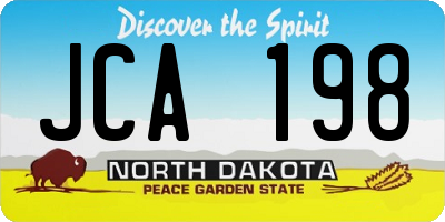 ND license plate JCA198