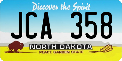 ND license plate JCA358