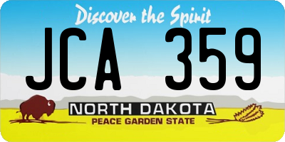 ND license plate JCA359