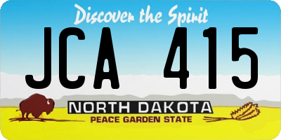 ND license plate JCA415