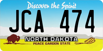 ND license plate JCA474