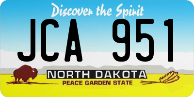 ND license plate JCA951