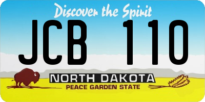 ND license plate JCB110