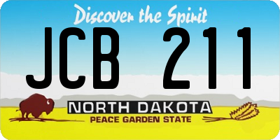 ND license plate JCB211
