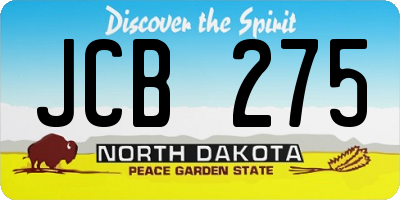ND license plate JCB275