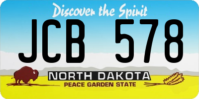 ND license plate JCB578