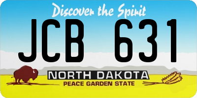 ND license plate JCB631