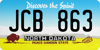 ND license plate JCB863