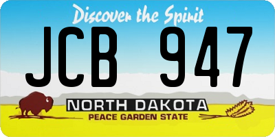 ND license plate JCB947