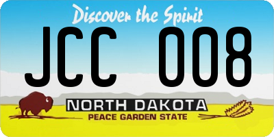 ND license plate JCC008