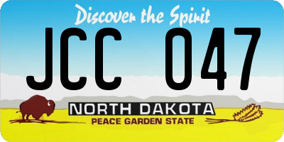 ND license plate JCC047