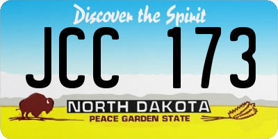 ND license plate JCC173