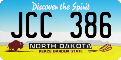 ND license plate JCC386