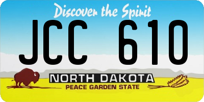 ND license plate JCC610