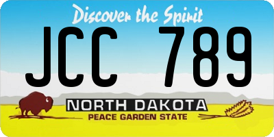ND license plate JCC789