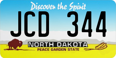 ND license plate JCD344