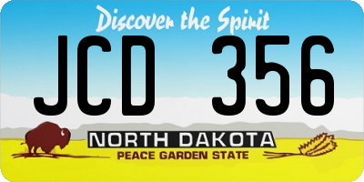 ND license plate JCD356