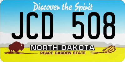 ND license plate JCD508