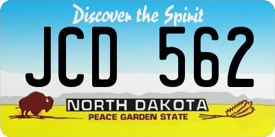 ND license plate JCD562