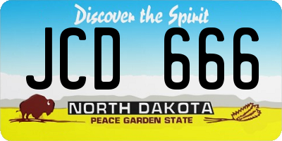 ND license plate JCD666