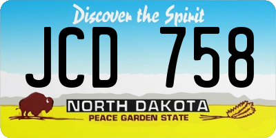 ND license plate JCD758