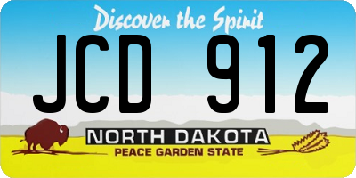 ND license plate JCD912