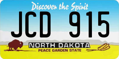 ND license plate JCD915