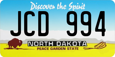 ND license plate JCD994