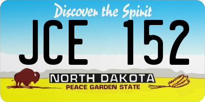 ND license plate JCE152