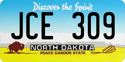 ND license plate JCE309