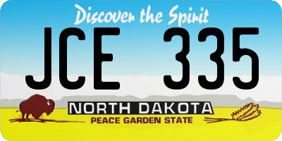 ND license plate JCE335