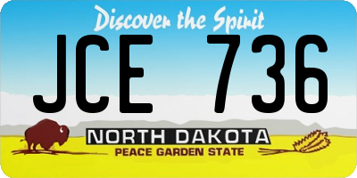ND license plate JCE736