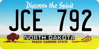 ND license plate JCE792