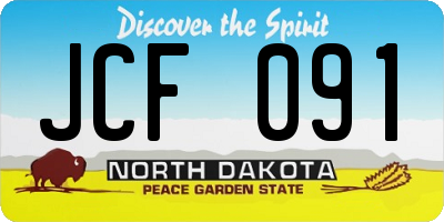 ND license plate JCF091
