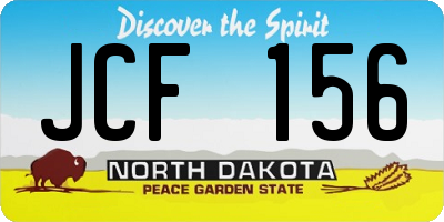 ND license plate JCF156
