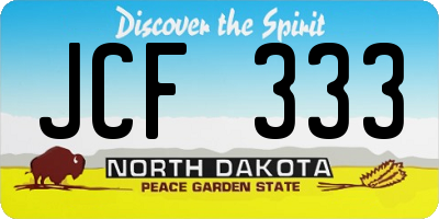 ND license plate JCF333